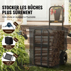 Panier à buche roulettes