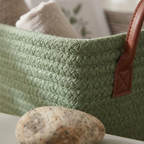 Grand panier effet osier pour rangement