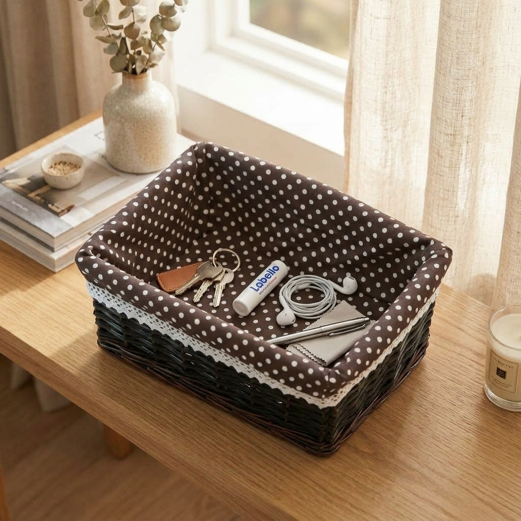 Panier rotin rectangulaire