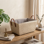Panier de rangement effet osier blanc