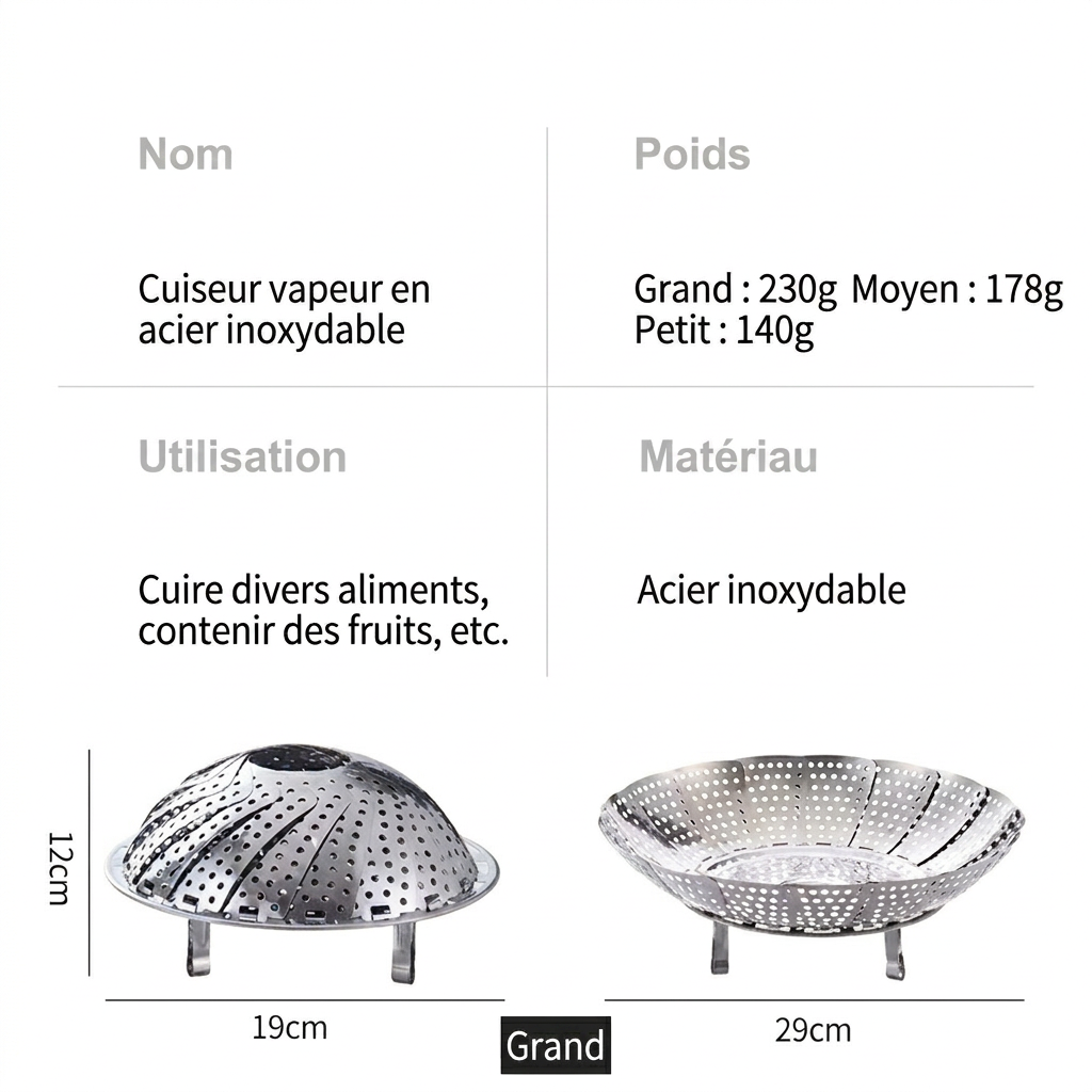 Panier vapeur inox