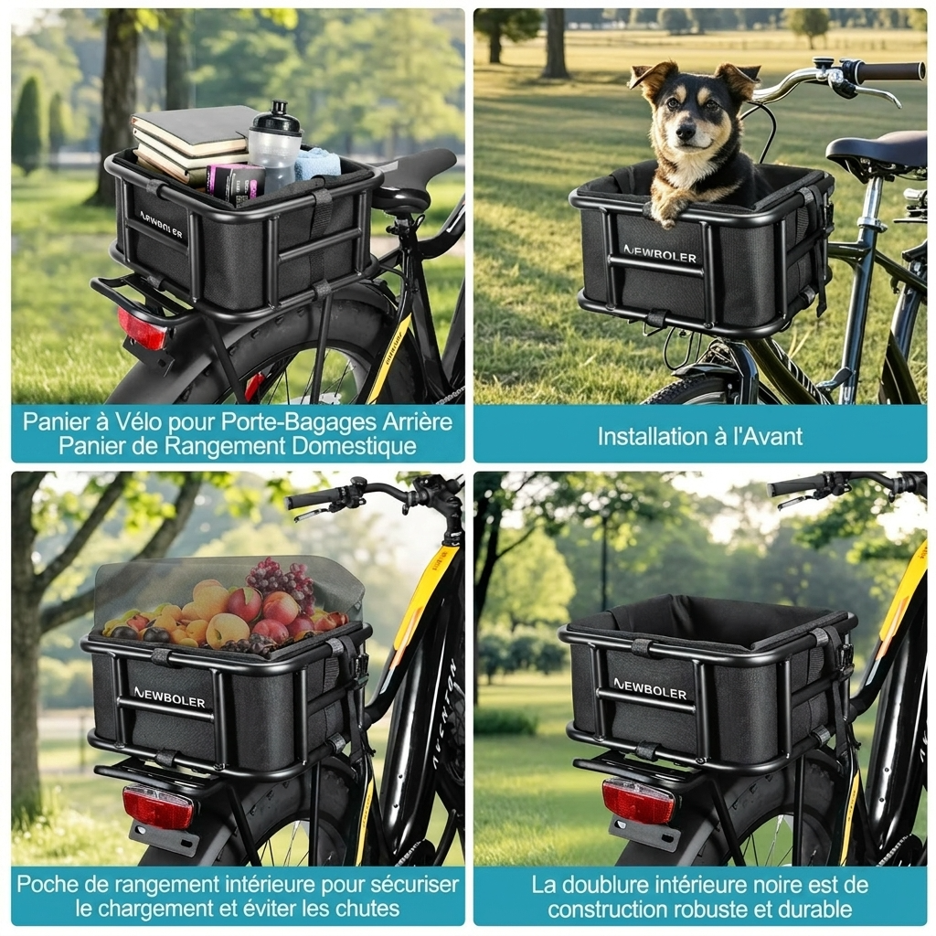 Panier arrière pour vélo