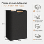 Panier à linge noir et bois