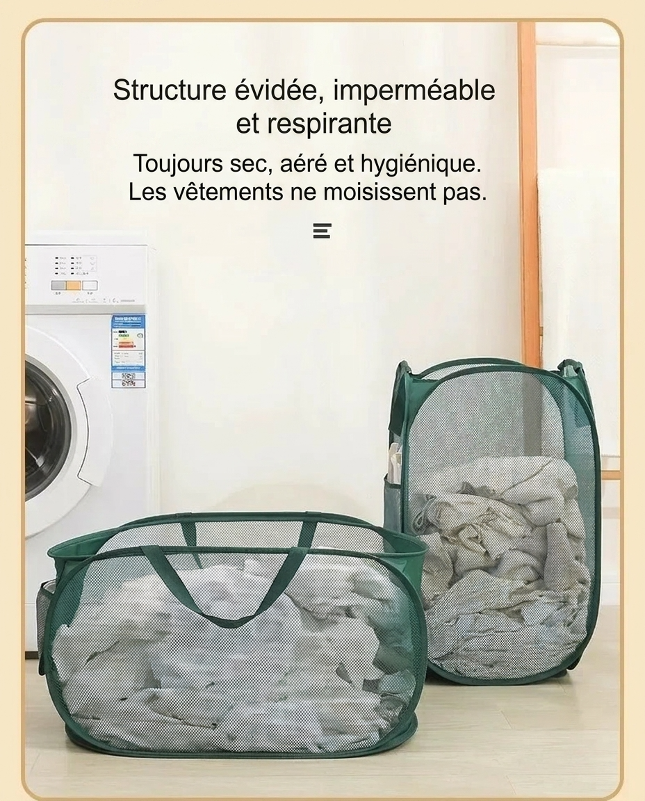 Panier à linge en tissu pliable