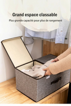 Grand panier de rangement avec couvercle