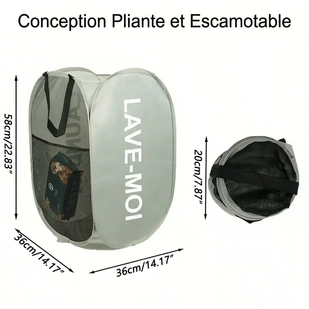 Panier à linge pliable filet