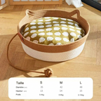 Panier pour chat en rotin