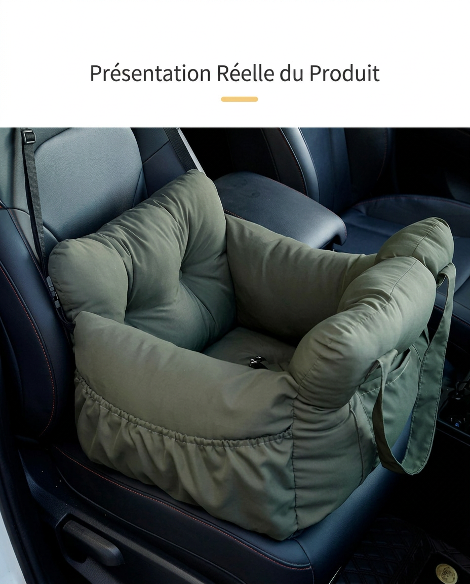Panier pour chien dans voiture siège arrière