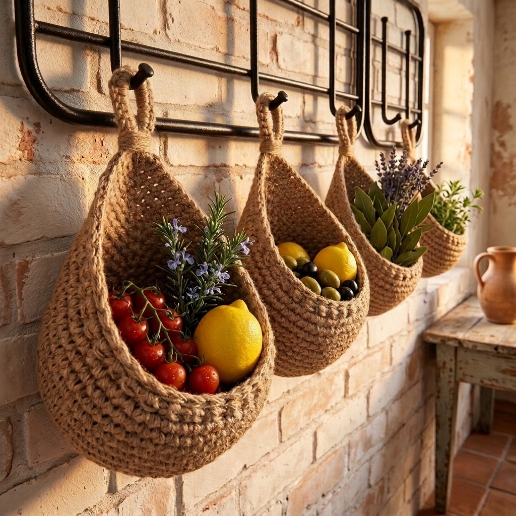Panier mural en osier