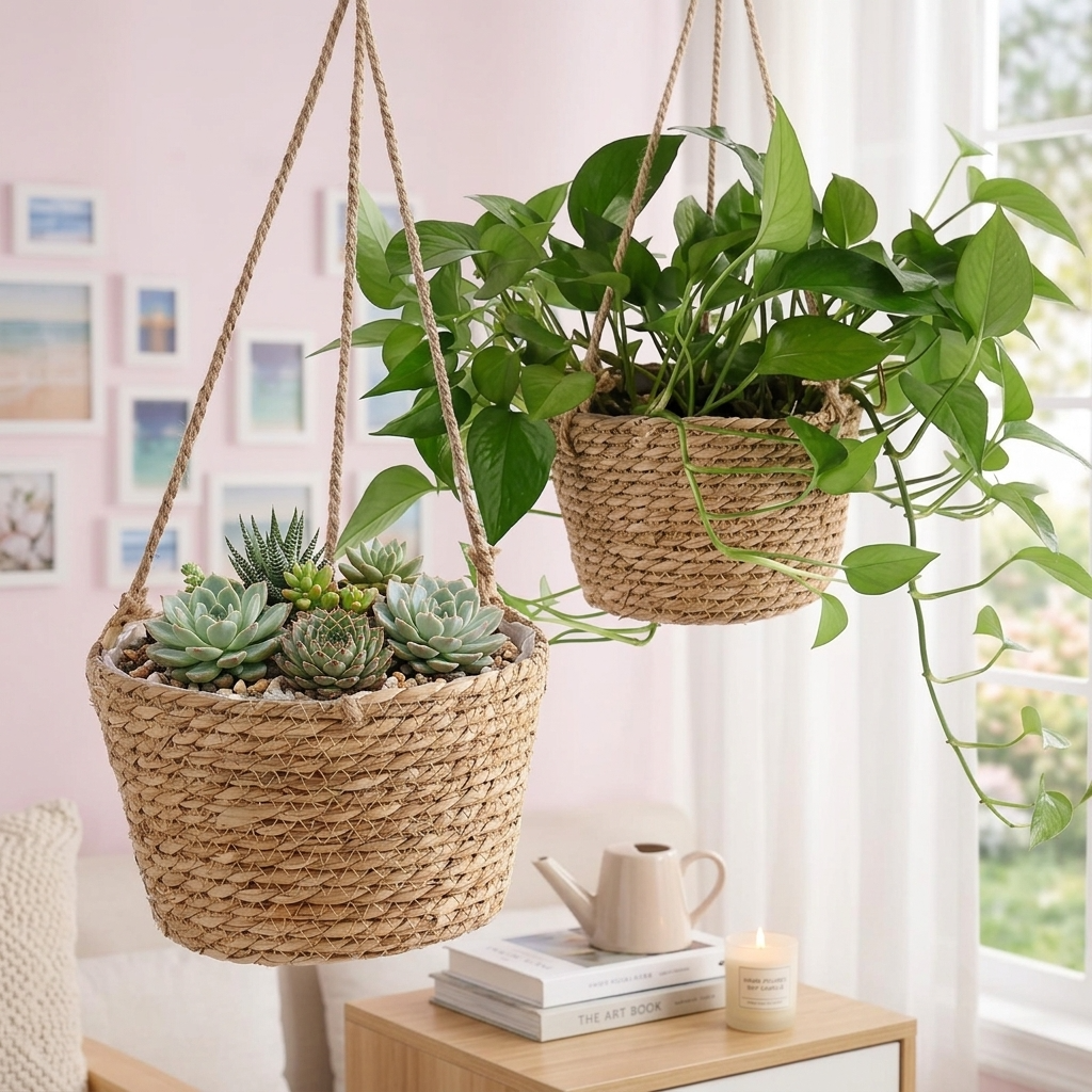 Petit panier suspendu pour plante