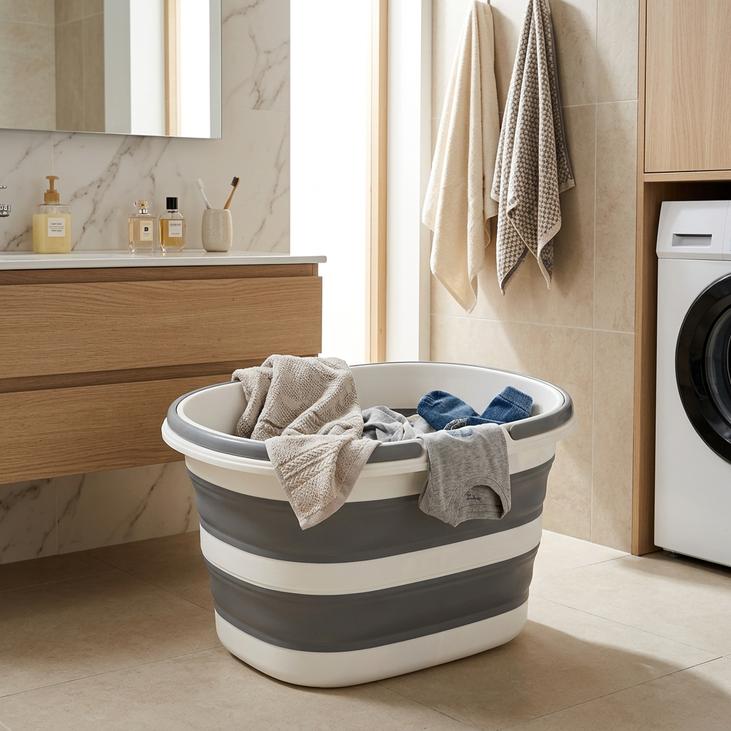 Panier à linge plastique pliable
