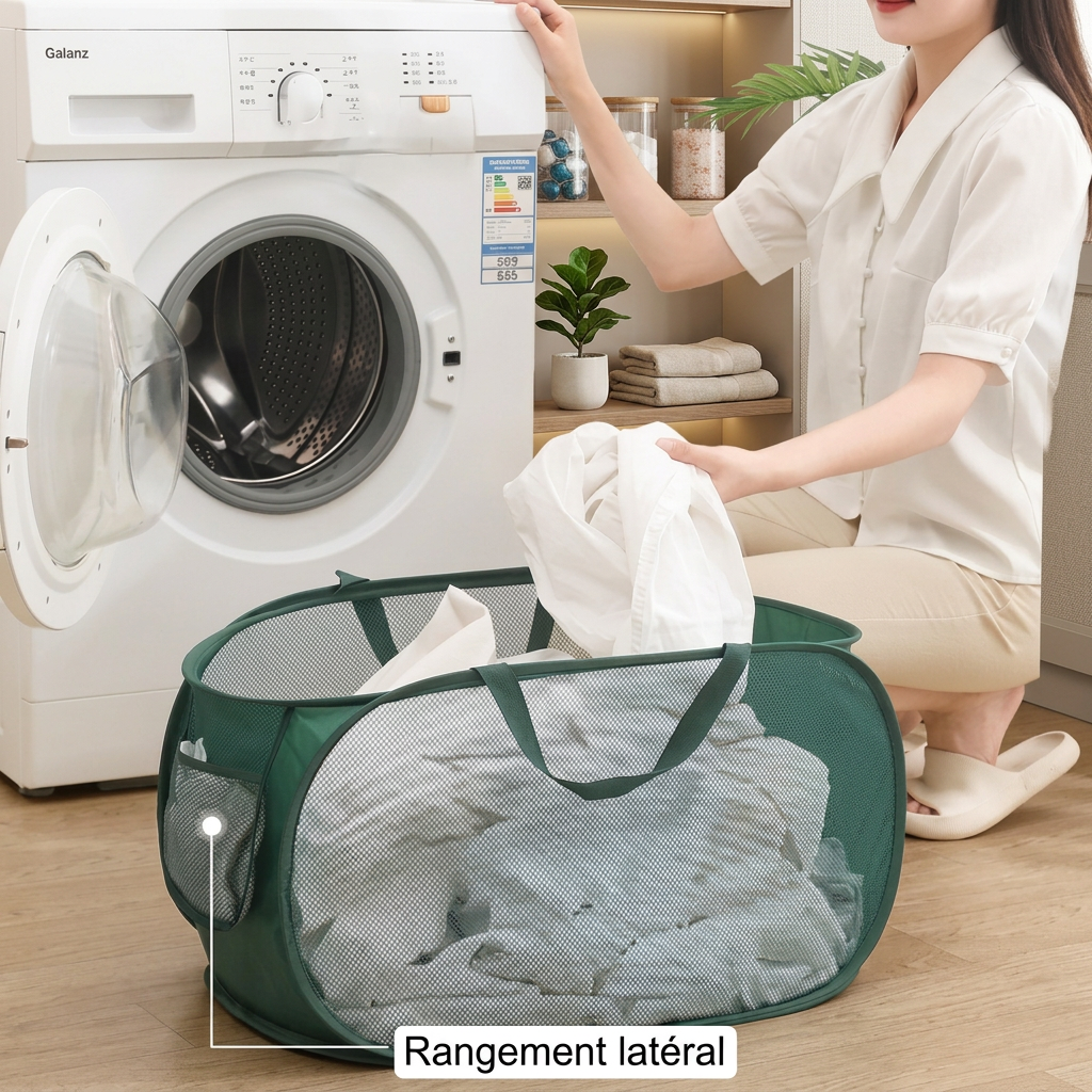 Panier à linge en tissu pliable