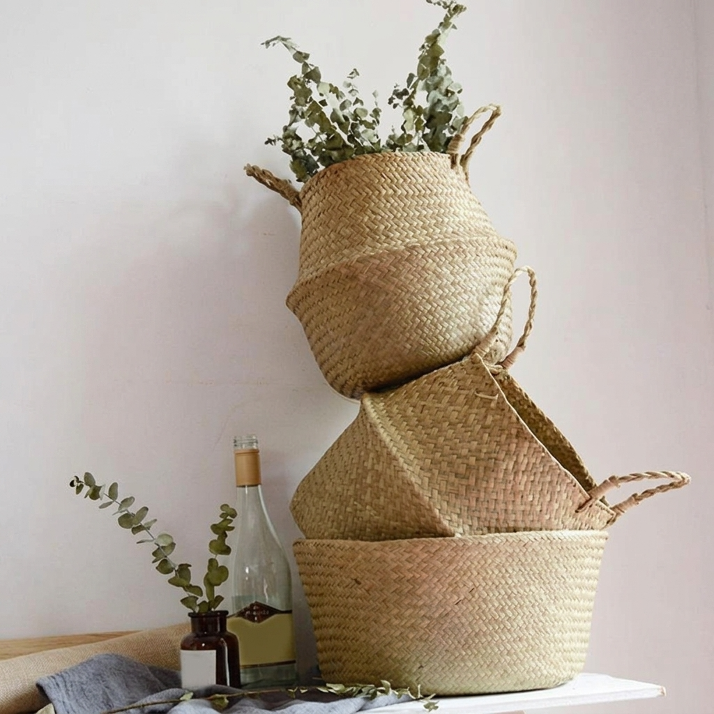 Grand panier en osier pour plante