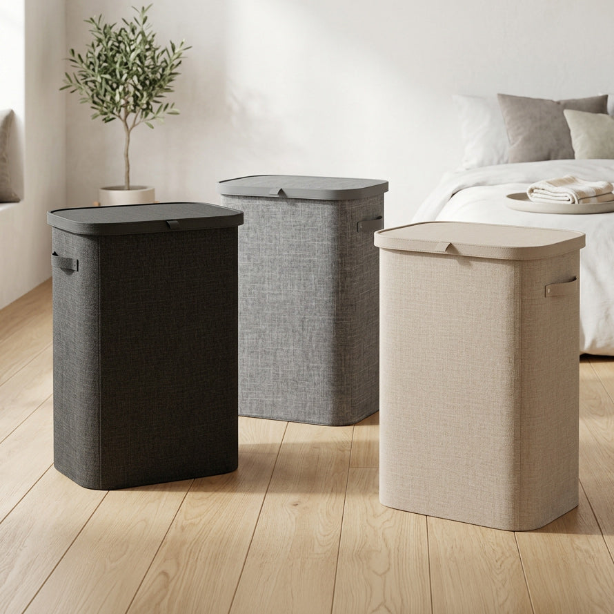 Grand panier à linge avec couvercle