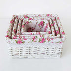 Panier en rotin blanc