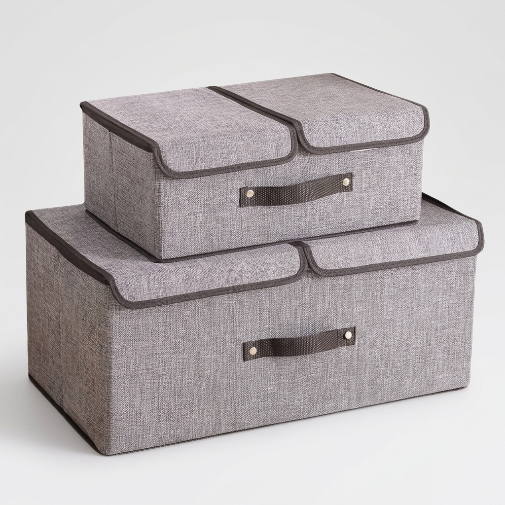 Grand panier de rangement avec couvercle