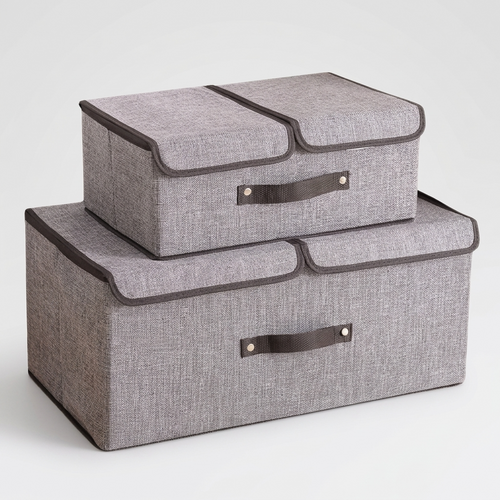 Grand panier de rangement avec couvercle