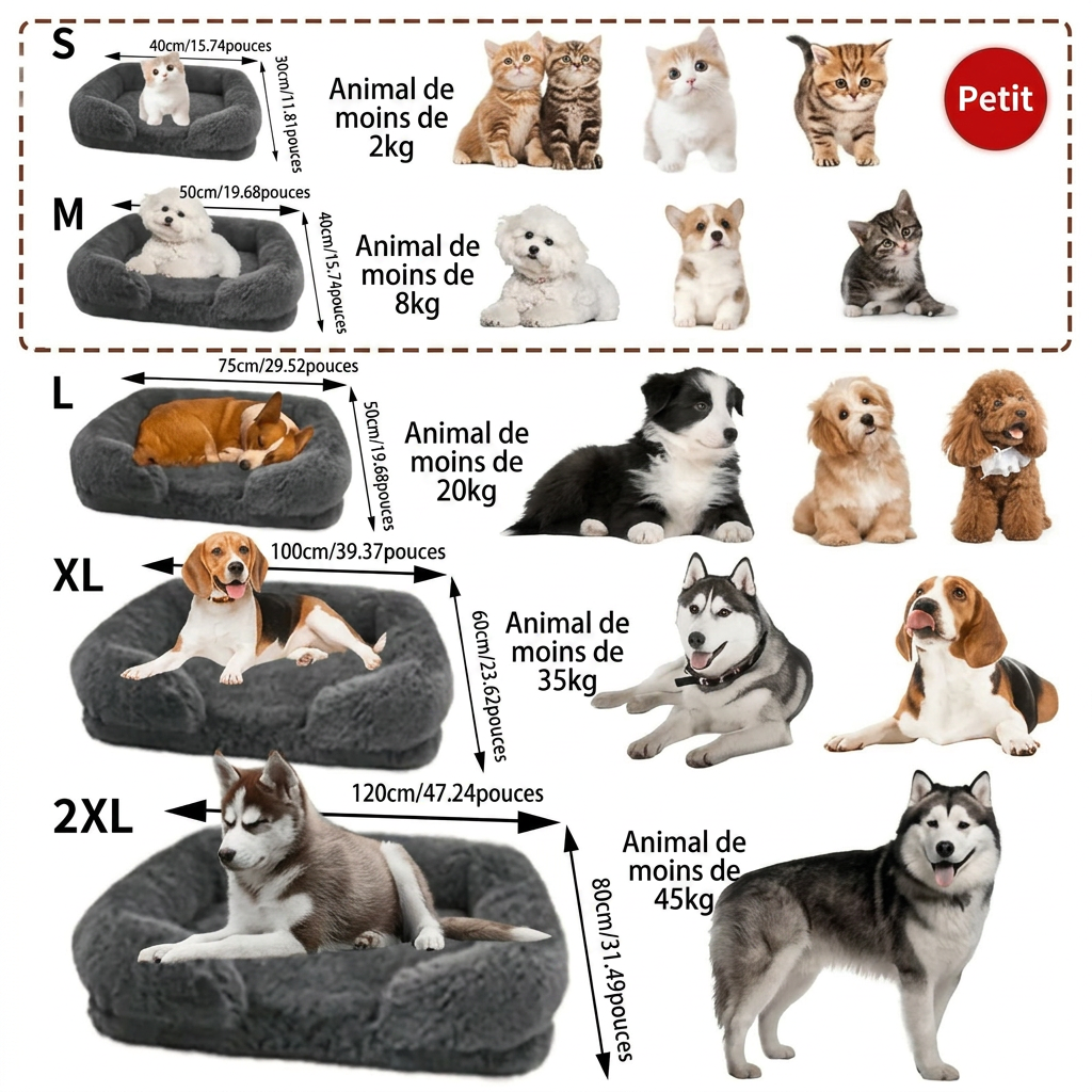 Panier pour chien à mémoire de forme
