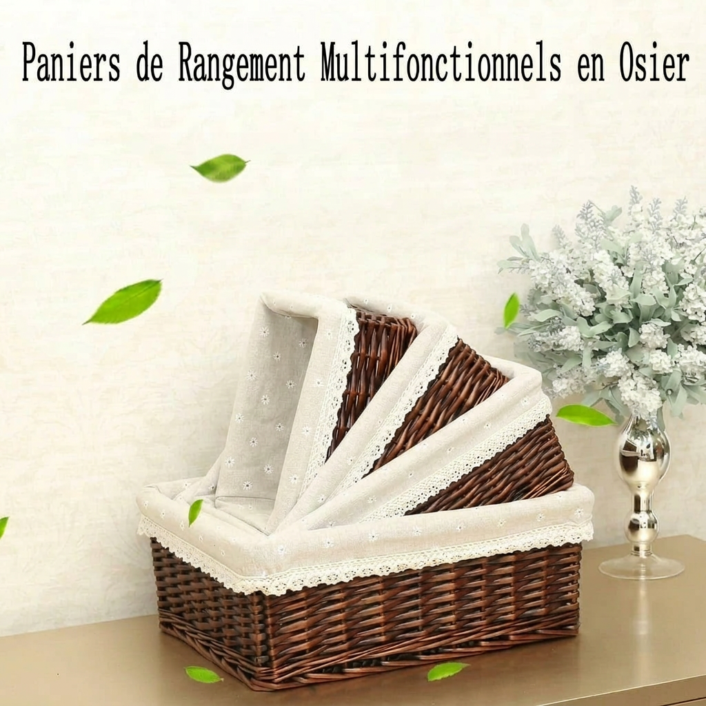 Panier en rotin blanc