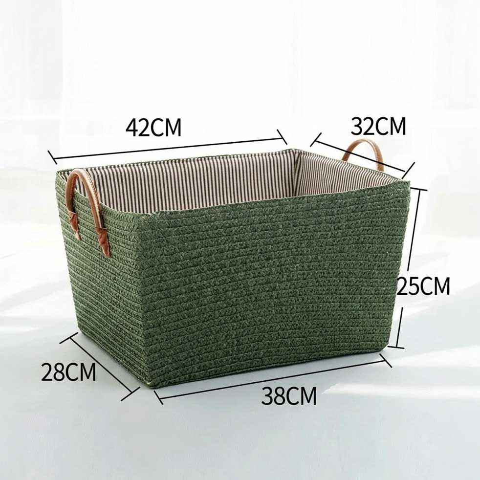 Grand panier effet osier pour rangement