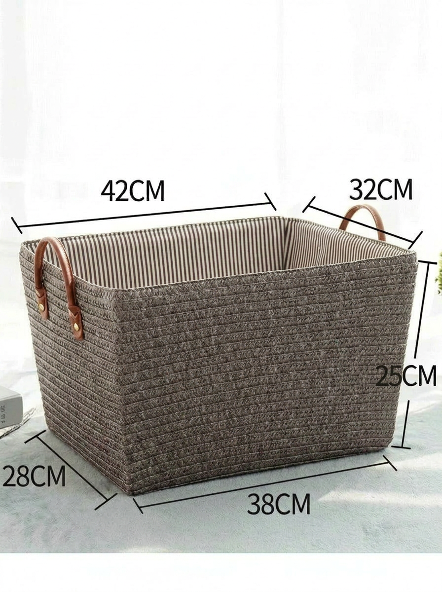 Panier de rangement effet osier gris