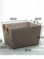 Panier de rangement effet osier gris