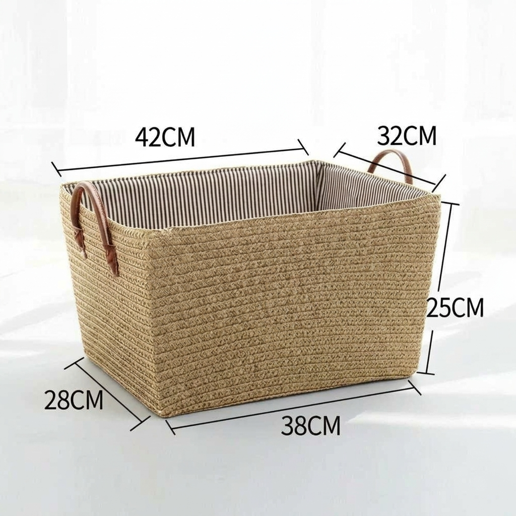 Grand panier effet osier pour bois