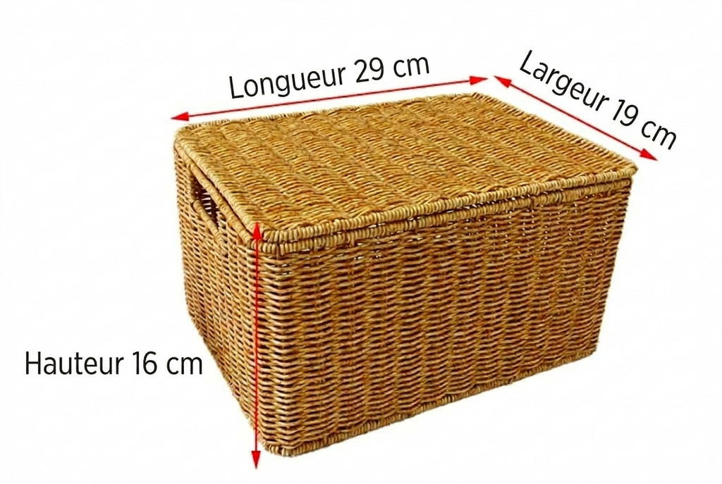 Panier de rangement avec couvercle en osier