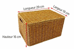 Panier de rangement avec couvercle en osier