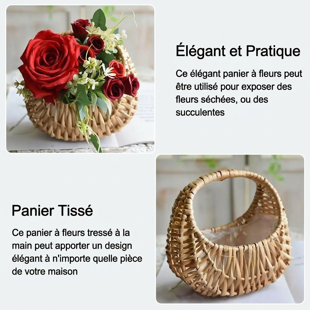 Petit panier en osier avec anse