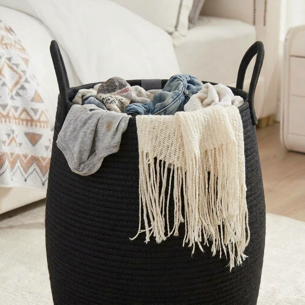 Panier à linge noir