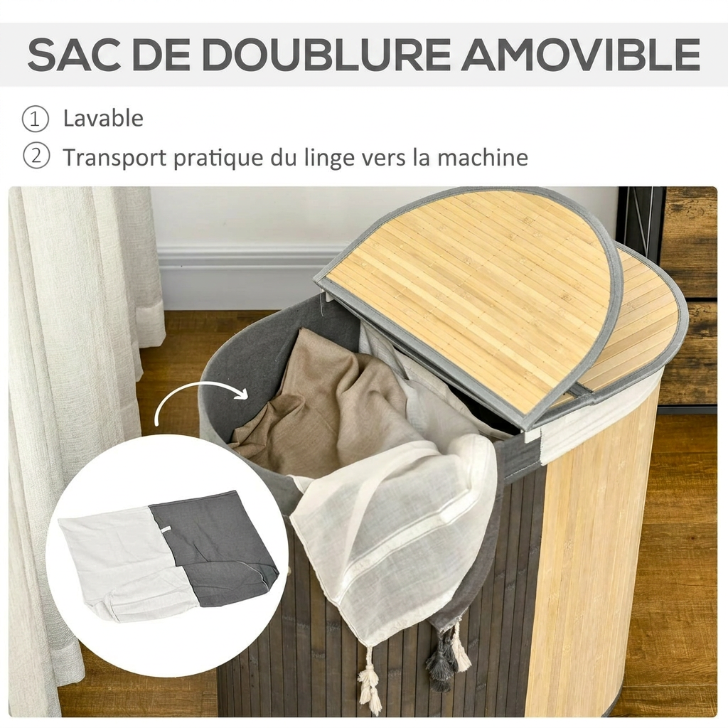 Panier à linge sale en bois