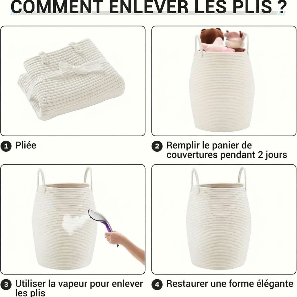 Panier à linge blanc