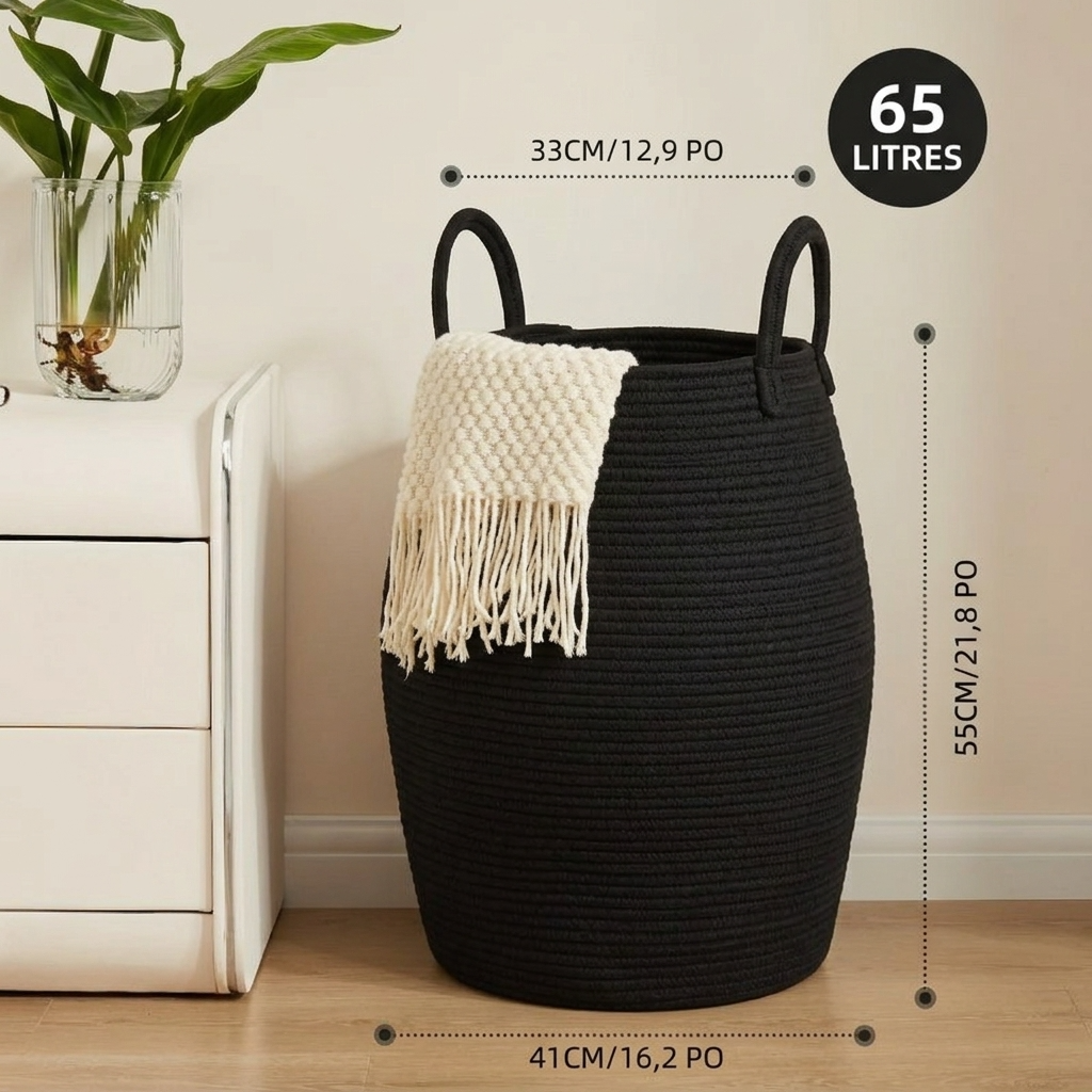 Panier à linge noir