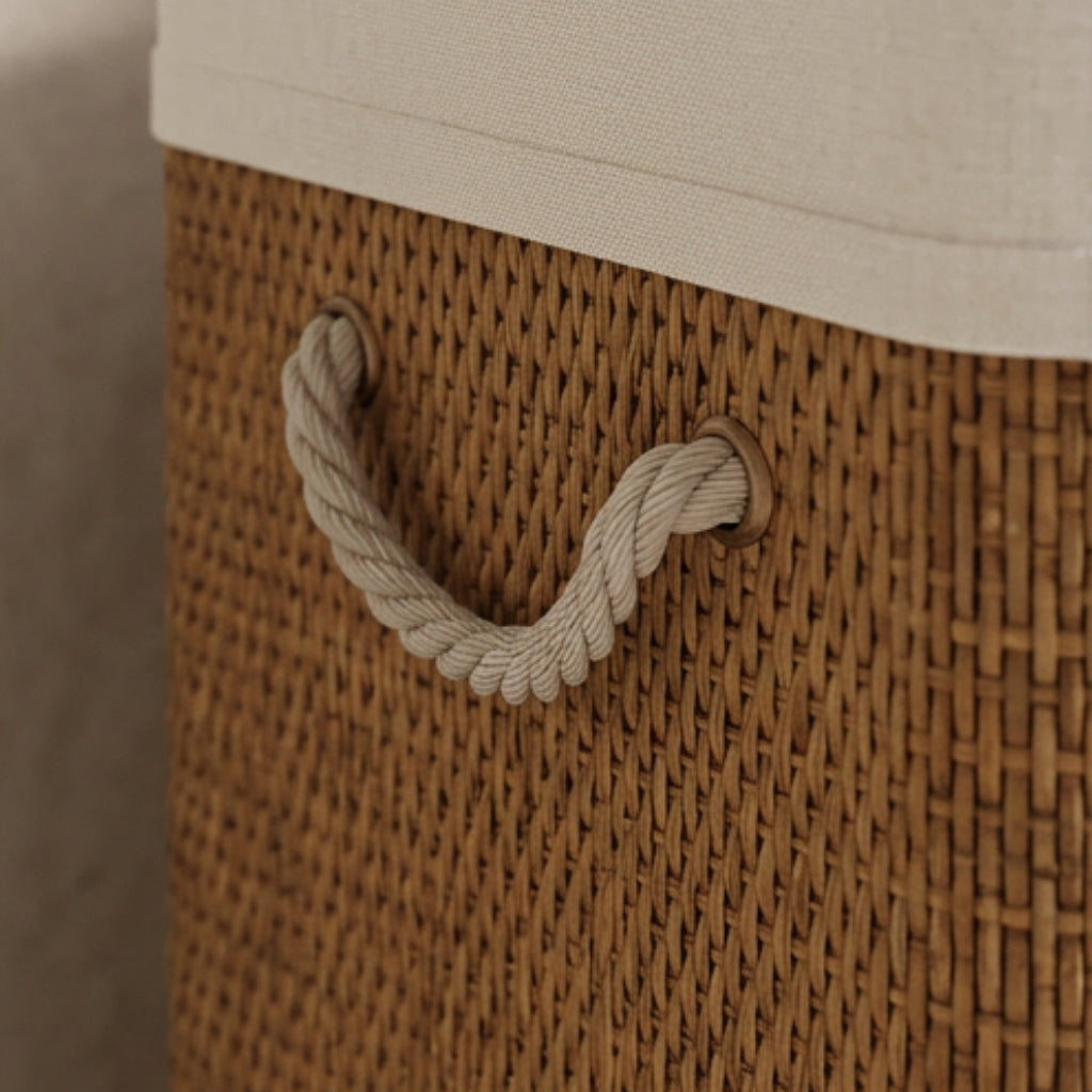 Panier à linge en bambou avec couvercle