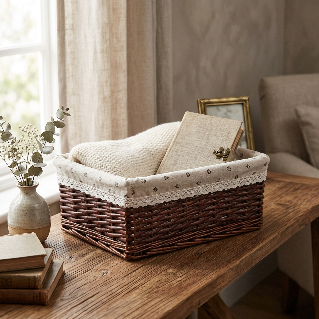 Panier de rangement en rotin