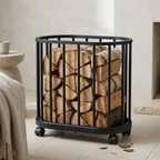 Panier à bois à roulette