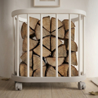 Panier à bois à roulette