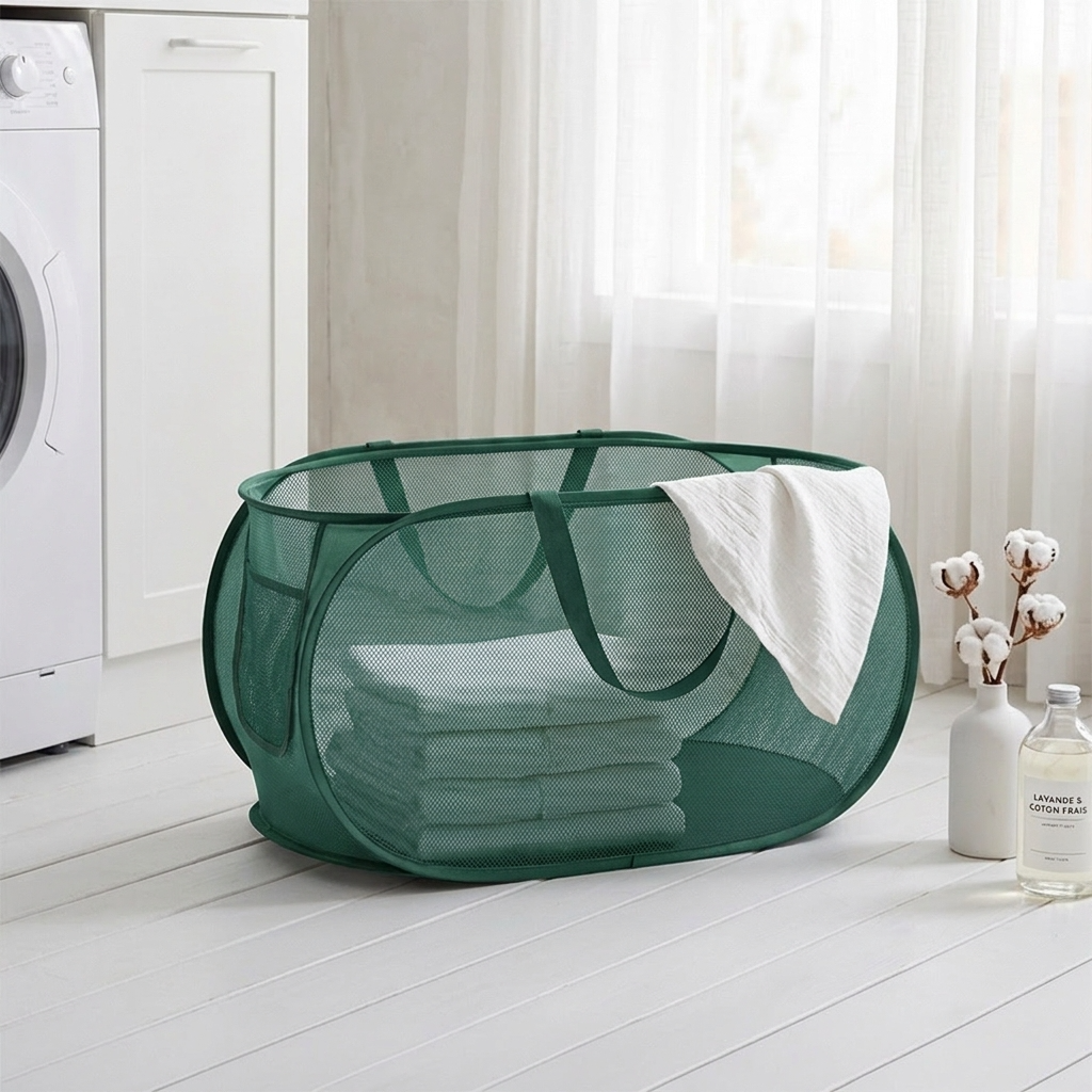 Panier à linge en tissu pliable