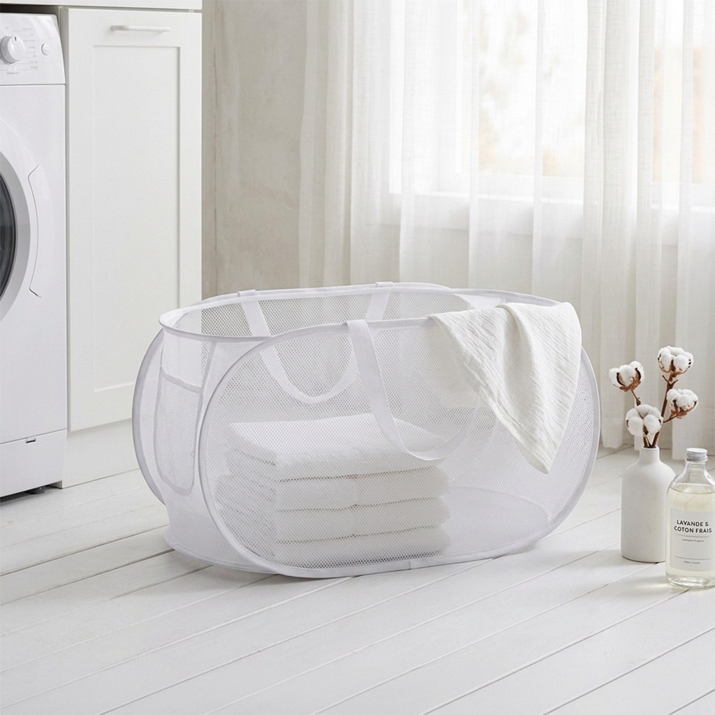 Panier à linge en tissu pliable