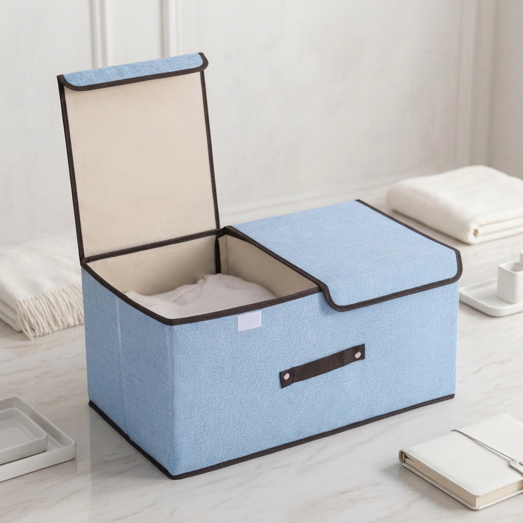 Grand panier de rangement avec couvercle