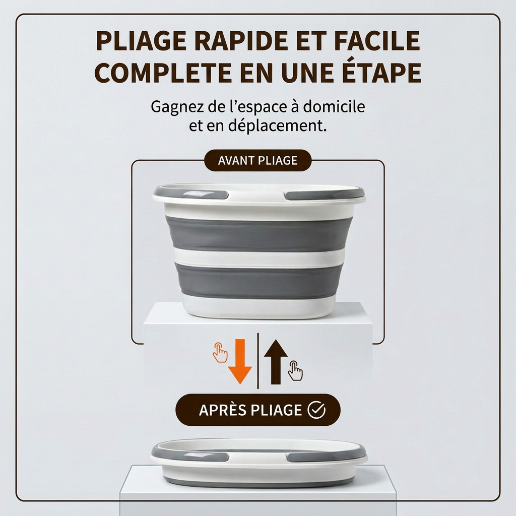 Panier à linge plastique pliable