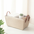 Panier de rangement effet osier blanc