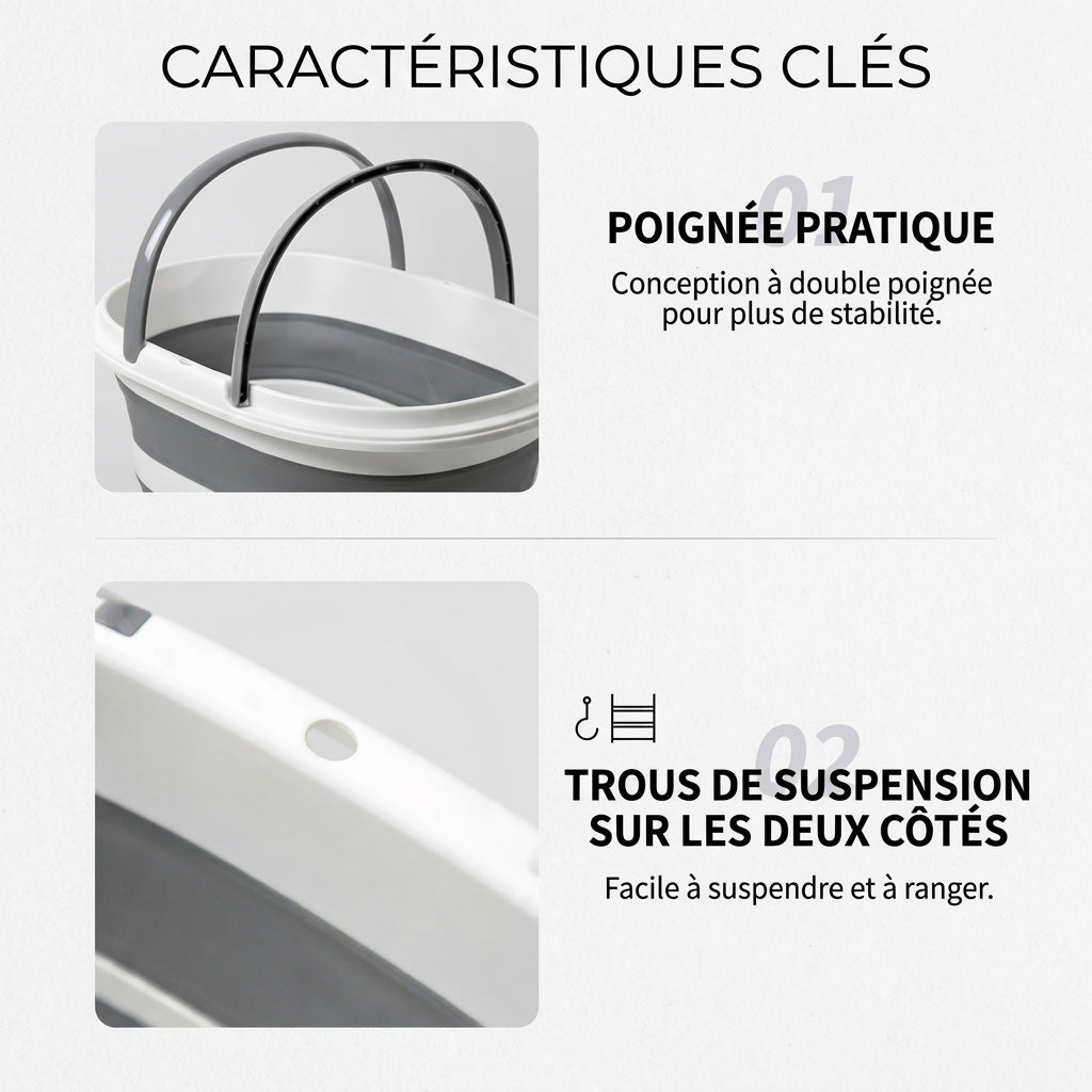 Panier à linge plastique pliable