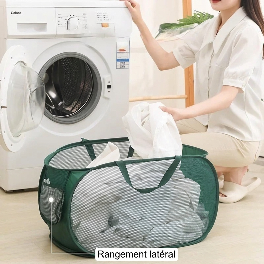 Panier à linge en tissu pliable