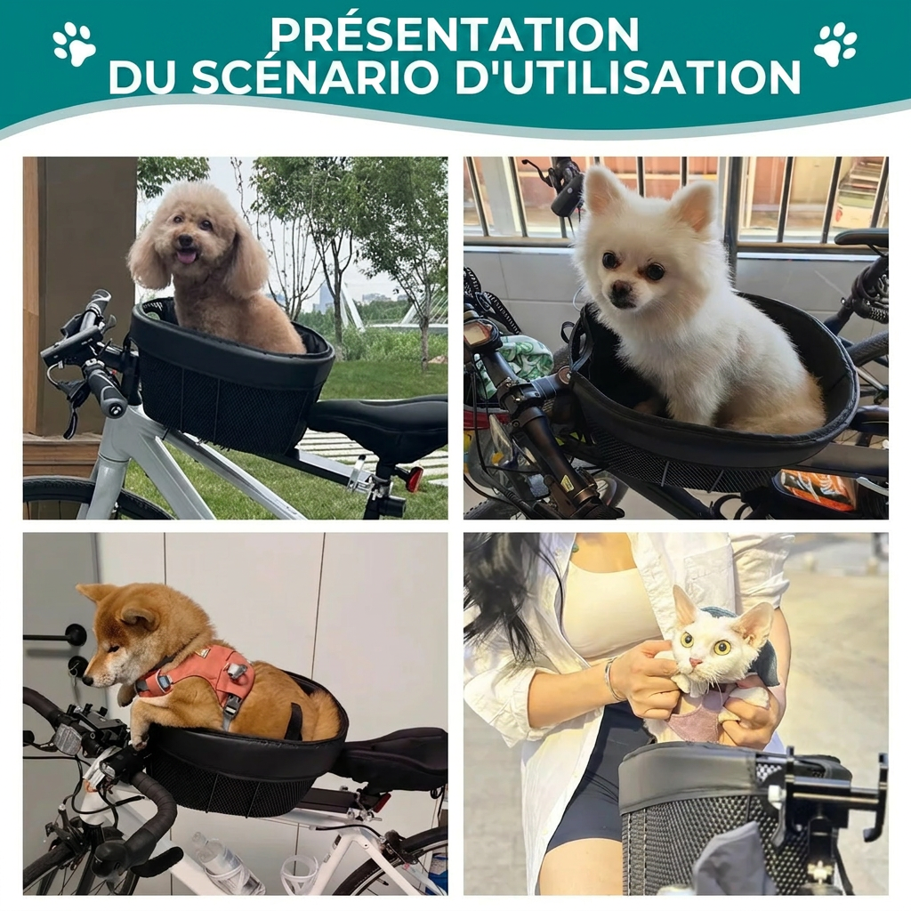 Panier de transport chien pour vélo