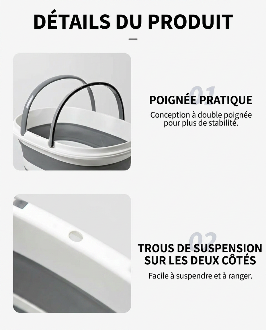 Panier à linge plastique pliable