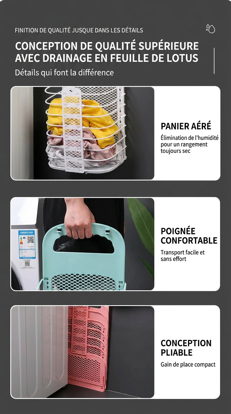 Panier à linge mural