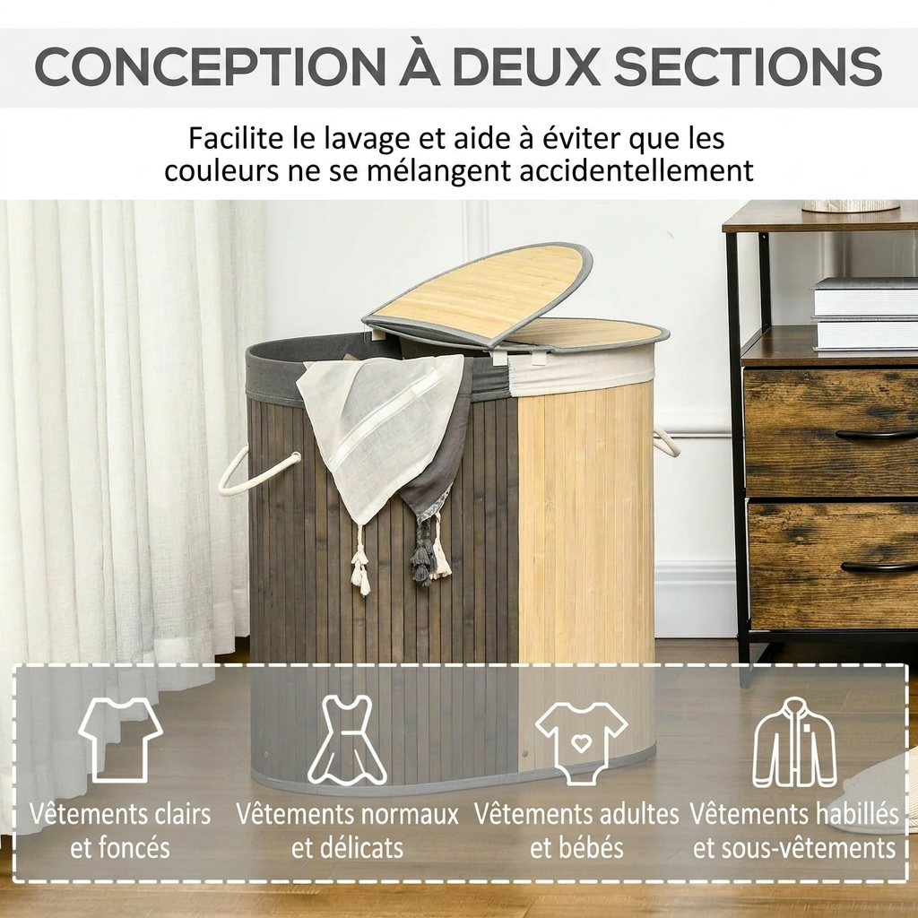Panier à linge sale en bois