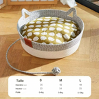 Panier pour chat en rotin